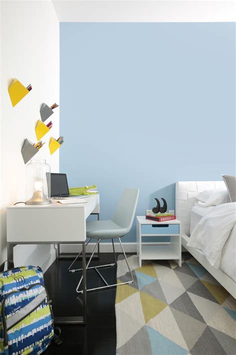 Tidy Kids Room With Study Area And Sky Blue Accent Wall Hgtv