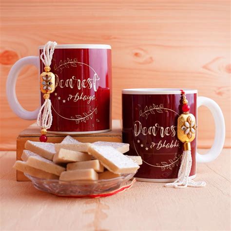 Send Traditional Bhaiya Bhabhi Rakhi With Mugs And Sweets Online