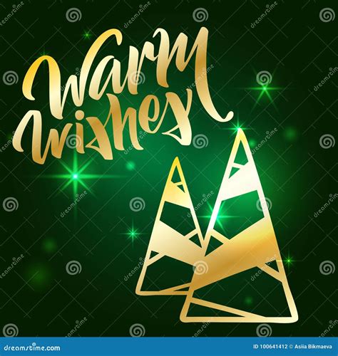 Warm Wishes Lettering Hand Written Warm Wishes Poster Stock Vector