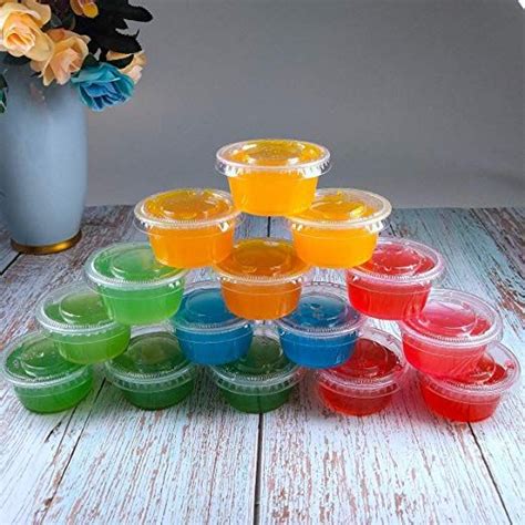 tashibox 200 sets of 2 ounce disposable plastic jello shot cups with lids souffle