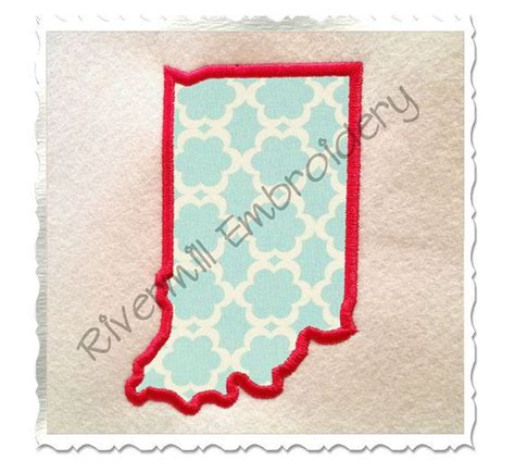 State Of Indiana Applique Machine Embroidery Design 4 Sizes Etsy