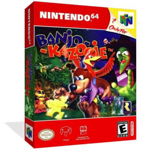 Banjo Kazooie N64 Replacement Cartridge Game Case Box Cover Art