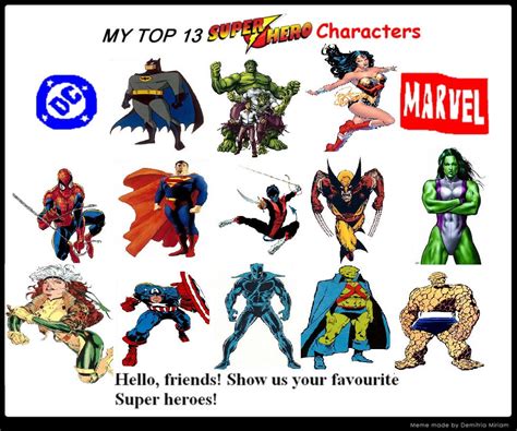 Top 13 Superhero Characters By Theaven On Deviantart