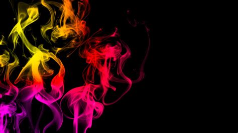 Rainbow Smoke Effect Colorful Black Background Design Pic Lard