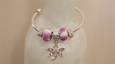 Pandora Style Cuff Bracelet For Young Girl Handmade