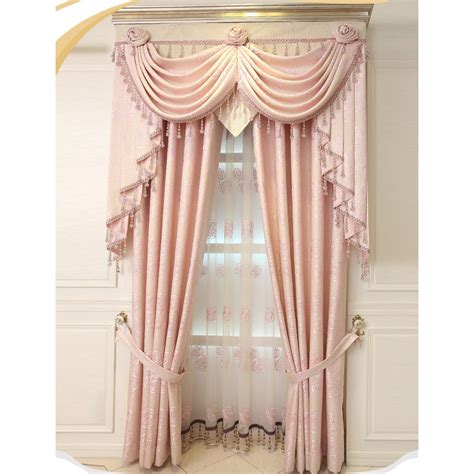Curtains provide an updated window treatment that allows you to add colour and design, but in just the right amount to accent a room pink is a combination of red and white, bringing attributes of both to the decor. Pink Floral Jacquard Artificial Fiber Custom Valance Curtains