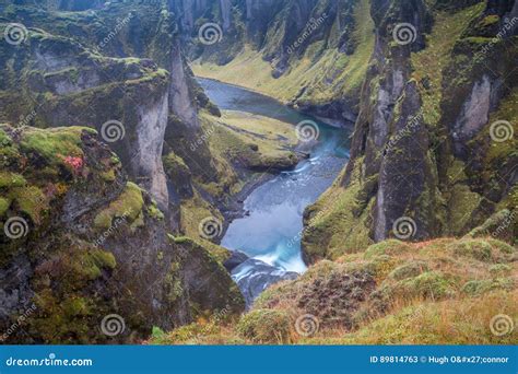Deep Icelandic Gorge Stock Image Image Of Canyon Barren 89814763