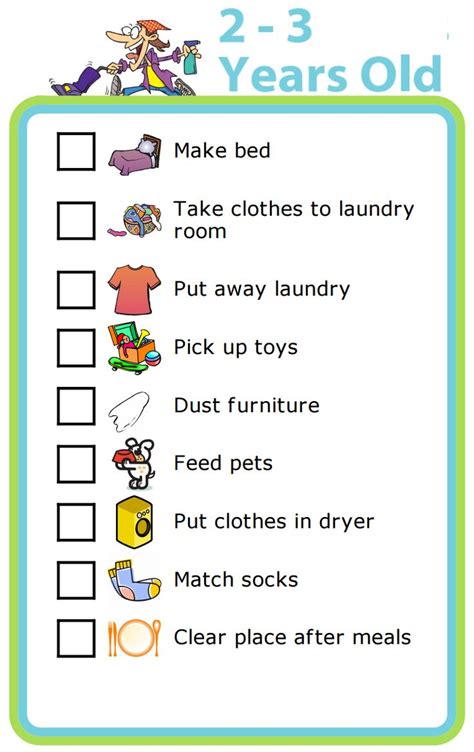 Free Printables: Age Appropriate Chores For Kids | Age ...
