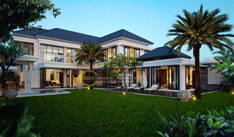 Apakah anda menginginkan desain rumah yang instagrammable? Jasa Arsitek Desain Rumah Mewah Style Villa Bali Tropis di ...