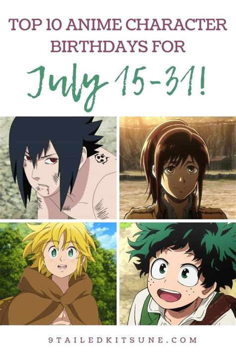 Top 10 Anime Character Birthdays For July 15 31 Anime Characters