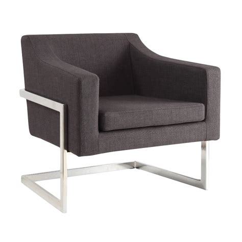 The chair sits on a sleek iron frame and includes rich design details in the leather upholstery. Coaster Contemporary Metal Frame Accent Chair in Gray - 902530