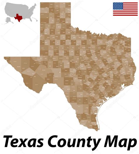 Mapa Do Condado De Texas Imagem Vetorial De © Malachy666 71084427