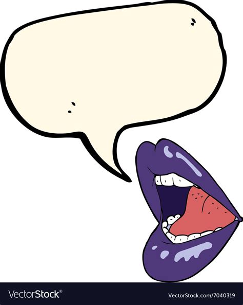 Cartoon Open Mouth With Speech Bubble Royalty Free Vector