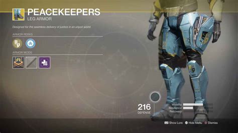 Destiny 2 Exotic Gear Peacekeepers Titan Leg Armor