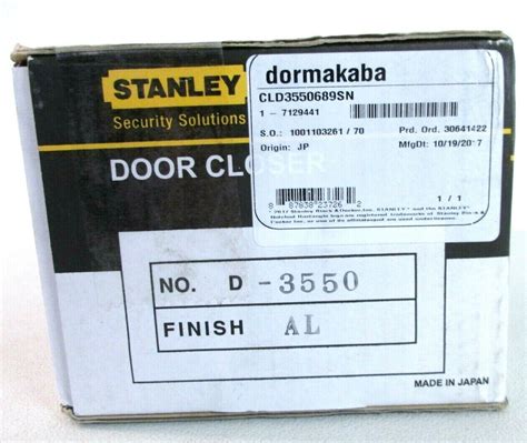 Manual Hydraulic Stanley Cld 3550 Series Door Closer Medium Duty