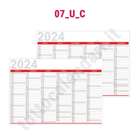 Tabella Semestrale Bifacciale Serie 07uc Tutto Calendari 2023