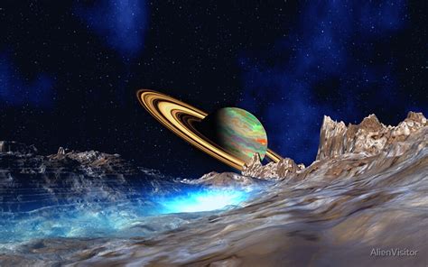 Saturn View From Titan By Alienvisitor Redbubble