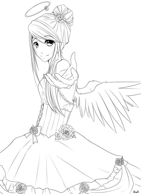 Anime Petty Angel Coloring Page Angel Coloring Pages