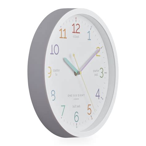 Learn The Time White 30cm Silent Wall Clock Maisy And Co