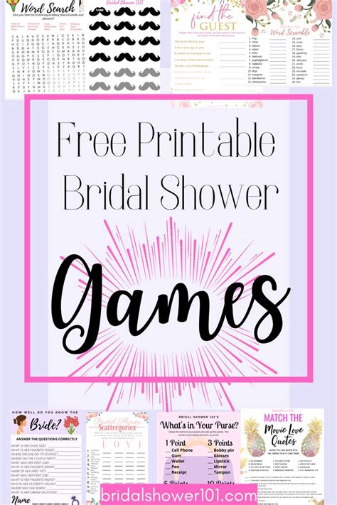 Free Printable Bridal Shower Games Bridal Shower Games Free Printables Bridal Shower Games
