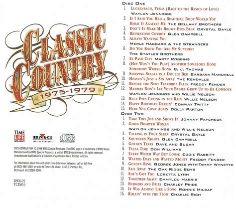 Classic Country 1975 1979 Music Cd 2 Disc Set 30 Songs Various Artists