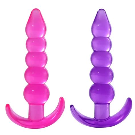 Five Beads Anal Plug Crystal Jelly Butt Plug Long Anal Beads Plug For