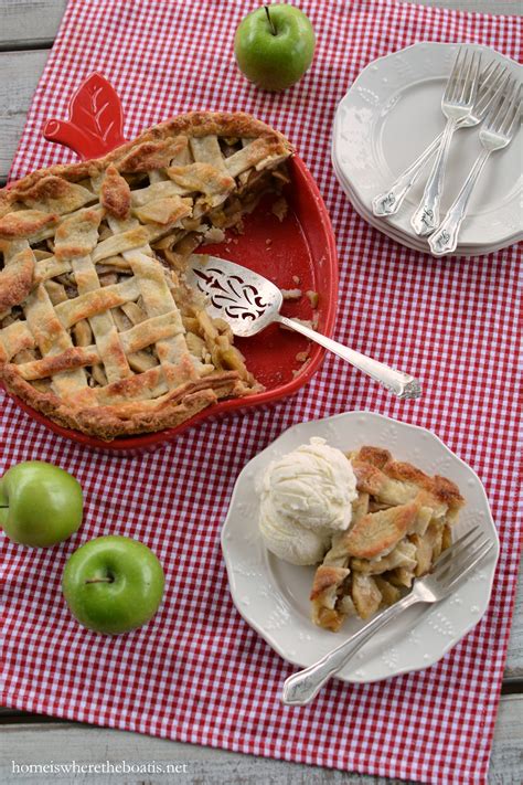 Apple Pie With Cream Cheese Lattice Topped Crust Home Is Where The Boat Is