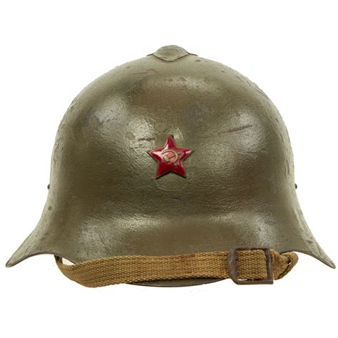 Original Wwii Russian M36 Soviet Ssh 36 Steel Combat Helmet With Cloth