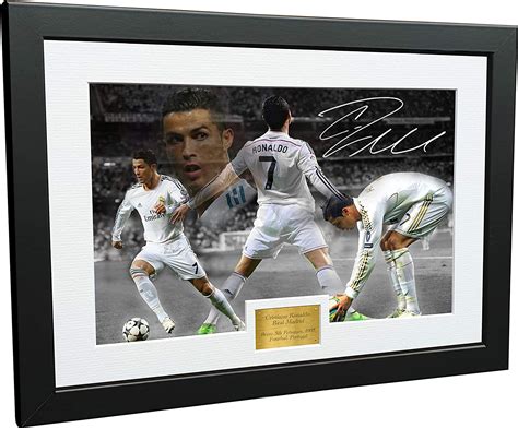 Cristiano Ronaldo Cadre Photo A4 Avec Autographe Du Real Madrid 305 X