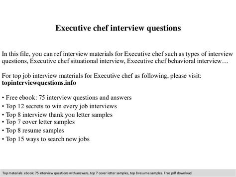 Executive Chef Interview Questions
