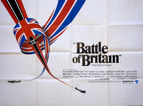 Original Battle Of Britain Movie Poster World War 2 Union Jack Raf