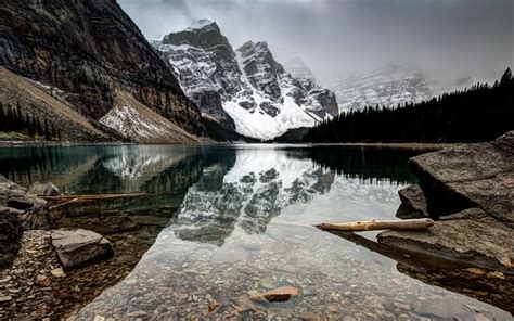 Download Wallpapers Moraine Lake Winter Mountains Banff National