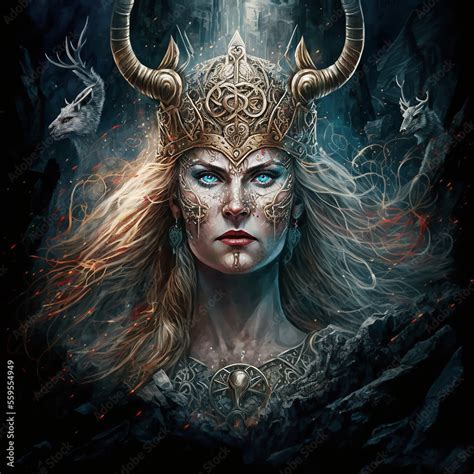 Norse Mythology Goddess Hel Created With Generative Ai Technology