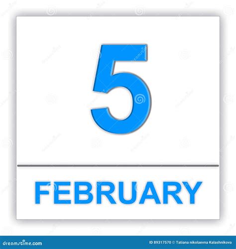 February 5 Day On The Calendar Stock Illustration Illustration Of