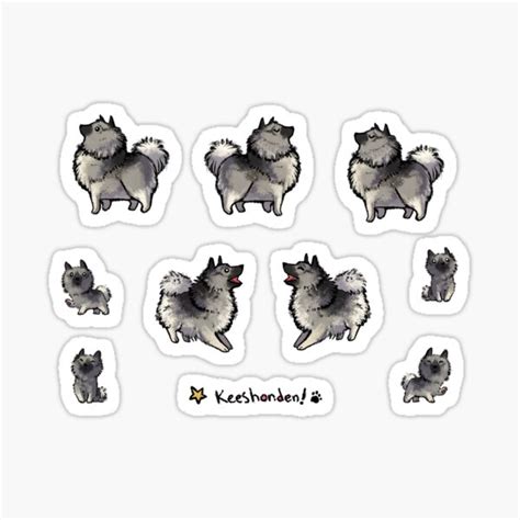 Keeshond Sticker Pack Sticker For Sale By Spiffy Keen Redbubble
