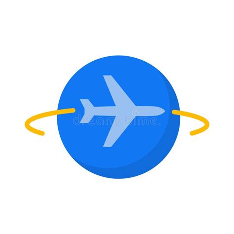Travel World Globe Icon Earth Plane Vector Icon Airplane Around Globe