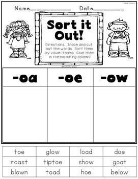 It usually affects your hands, knees, hips, or spine. Printable Phonics Pack! 2nd Grade, Unit 13, Vowel Teams ...