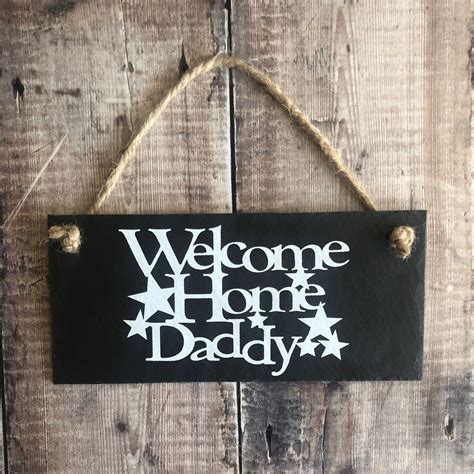 welcome home daddy sign back from deployment daddys etsy