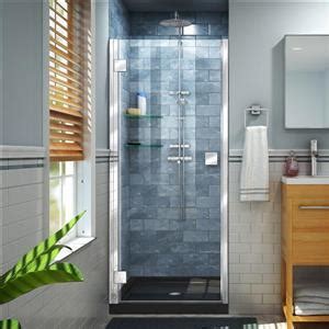 6mm clear tempered glass coner shower stall, diamond shape design, zinc alloy door hinges connect wall and glass, 2 fixed door and 1 pivot door, stainless steel unitary tension rod and zinc alloy handle, easy to install. DreamLine Lumen Shower Door and Base - 36" x 36" - Chrome | Lowe's Canada