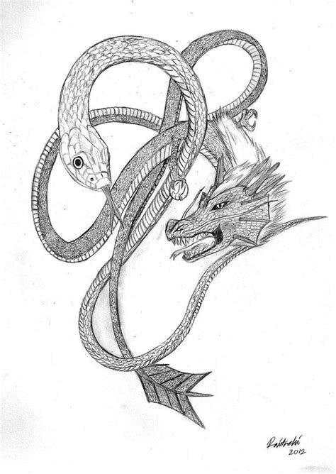 Snake and a Dragon by Raitachi on deviantART | Snake tattoo, Japanese