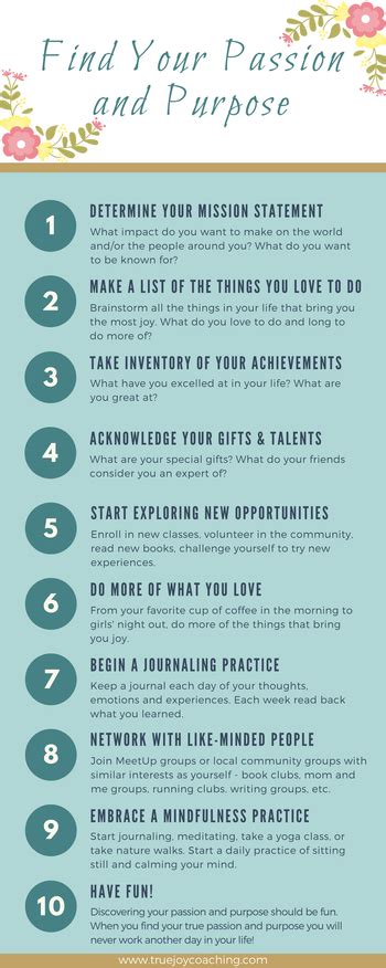 10 Steps To Finding Your Passion And Purpose • True Joy Experience
