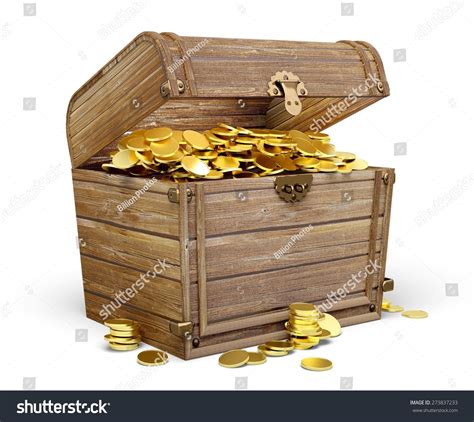 3d Treasure Chest Wealth Gold Stock Illustration 273837233