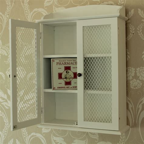 Browse everything about it here. white wooden mesh wall cabinet shabby vintage style home ...