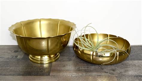 Vintage Brass Pedestal Bowlbaldwin Brass Bowl On Etsy