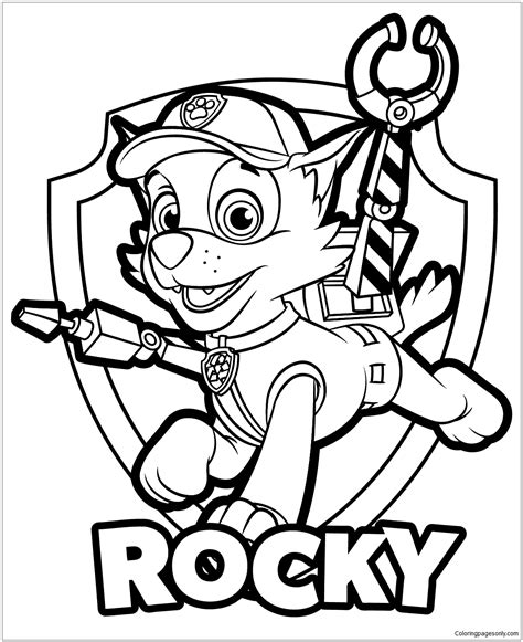 Paw Patrol Rocky Coloring Pages Cartoons Coloring Pages Coloring
