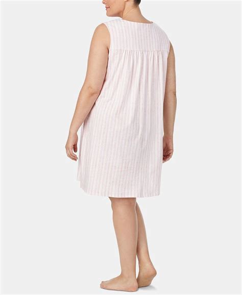 Eileen West Plus Size Printed Cotton Knit Nightgown Macys