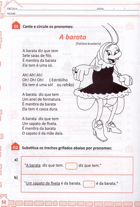 Pronomes Pessoais Do Caso Retos Atividades
