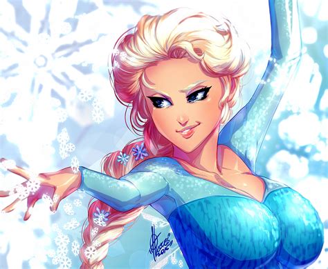 Wallpaper Illustration Women Fantasy Art Anime Big Boobs Cartoon Frozen Movie Fictional