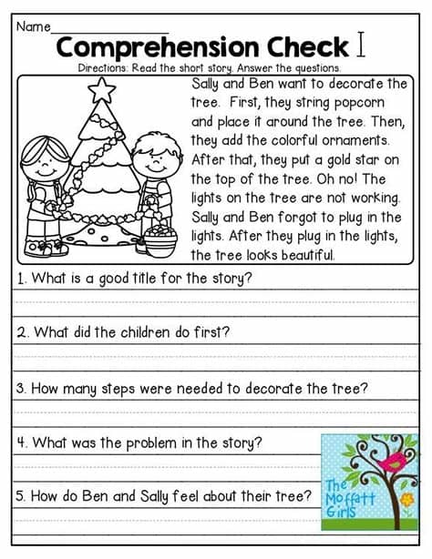 1st Grade Reading Comprehension Worksheets Printable PDF ...