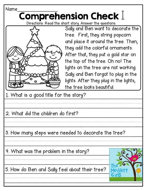 Picture comprehension is a great intro to reading comprehension! 1st Grade Reading Comprehension Worksheets Printable PDF ...